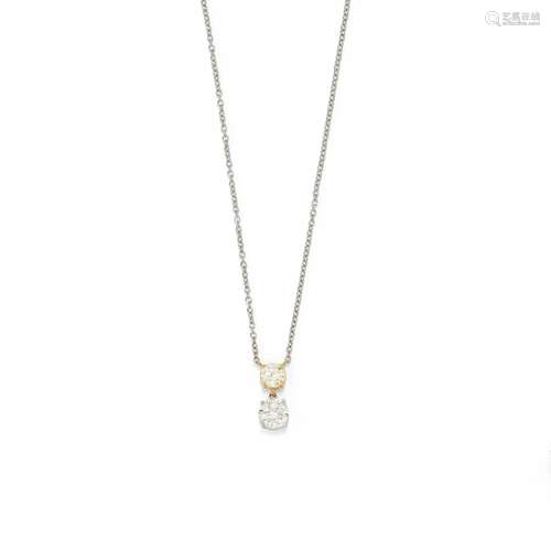 A 18K white gold and diamond necklace