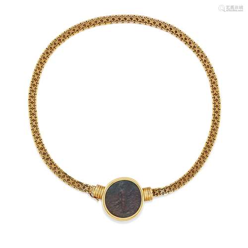 A 18K yellow gold and ancient coin necklace