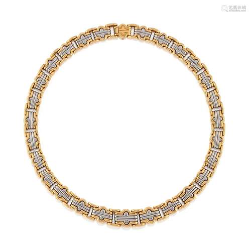 Bulgari - A 18K yellow gold and steel chocker, Bulgari