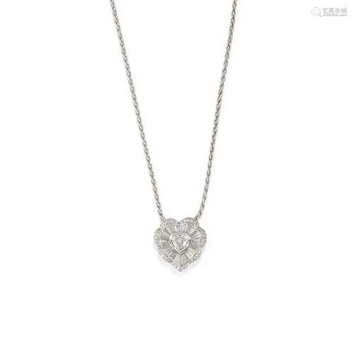 A 18K white gold and diamond necklace