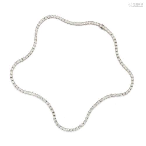 A 18K white gold and diamond necklace