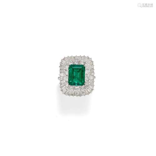 An important emerald and diamond ring