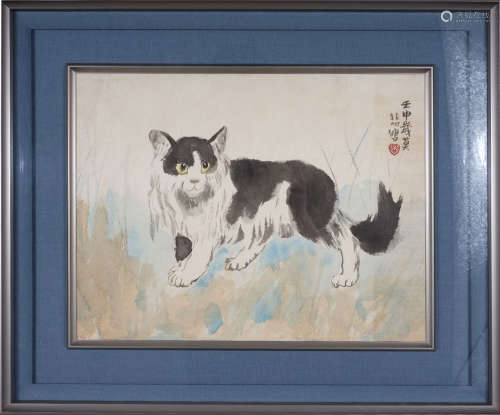 Xu Beihong cat paper frame