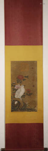 Huang Ju collects flowers and birds on silk scroll in song D...