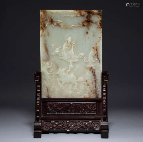 Chinese Hetian jade screen in qing Dynasty