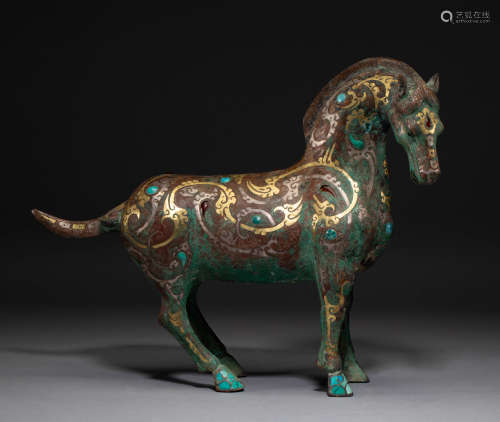 Chinese Han Dynasty wrong gold and silver horse