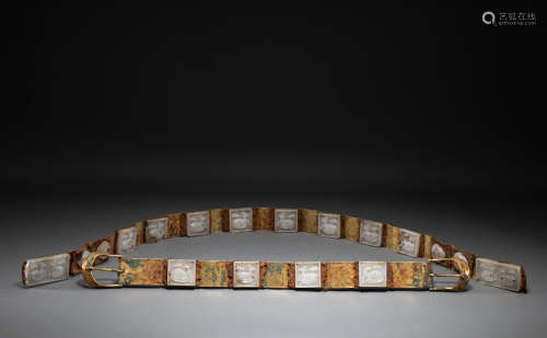 Hetian jade gilt belt of Song Dynasty of China