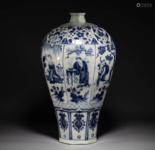 Yuan dynasty blue and white vase