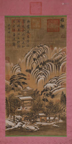 Zhang Zeduan's landscape and silk scroll in song Dynasty