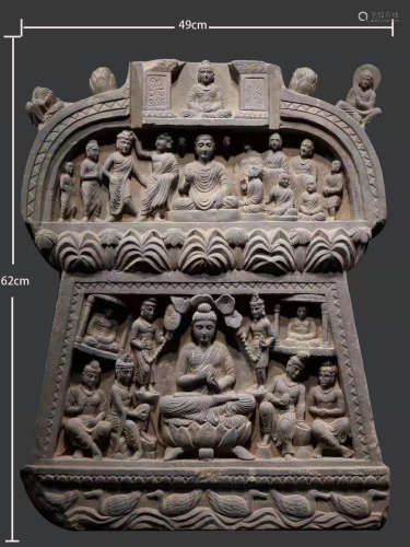 Gandhara - Grey schist Buddha tells stories