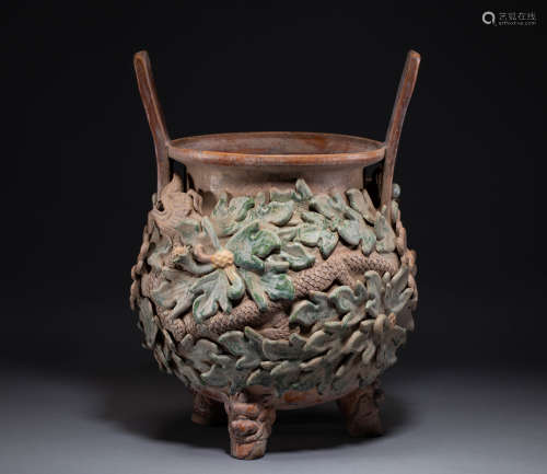 Three-color incense burner in Song Dynasty of China