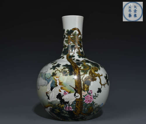 Chinese enamelled celestial globe vase from the Qing Dynasty
