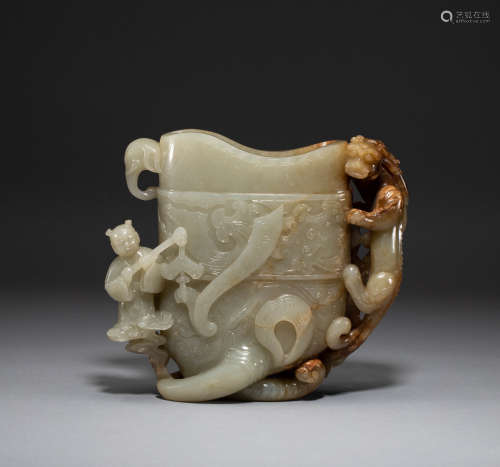 Hetian jade pen holder of qing Dynasty, China