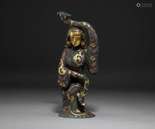 Chinese Warring States period wrong gold and silver dancers