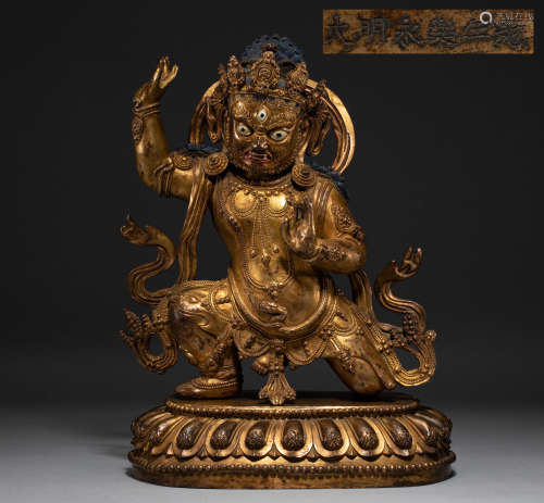 Chinese Ming Dynasty bronze gilding Buddha