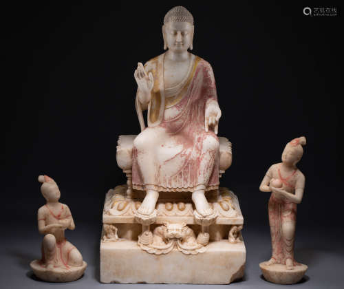 Chinese White marble Buddha of tang Dynasty
