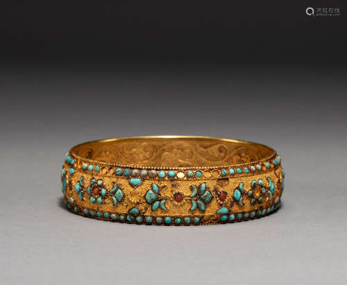 Chinese qing Dynasty pure gold bracelet