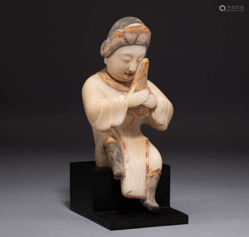 Chinese White marble hu people in tang Dynasty