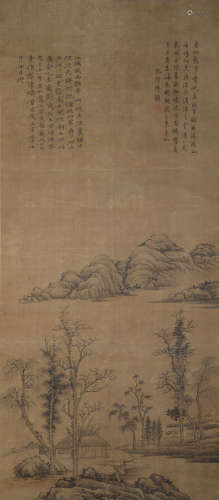 Nizan Qianlong imperial landscape on Silk