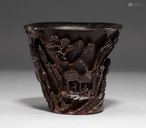 Chinese red sandalwood cup from qing Dynasty