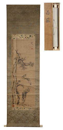 Ming Dynasty eight flowers and birds on paper standing axis