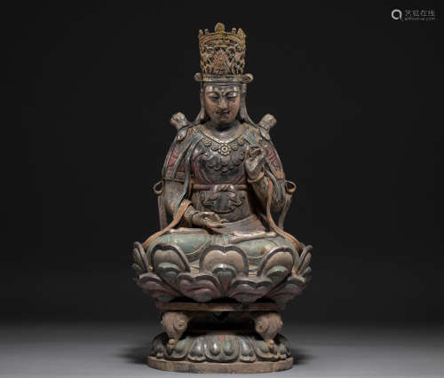 Pure silver painted Buddha statue of liao Dynasty, China