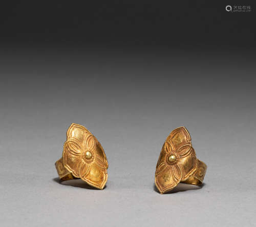 Chinese liao dynasty pure gold ring