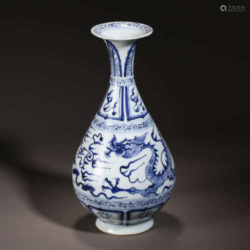 Yuan Dynasty Blue and White Dragon Pattern Yuhuchun