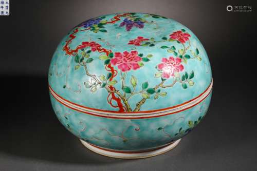 Qing Dynasty Blue Glazed Flower Jar