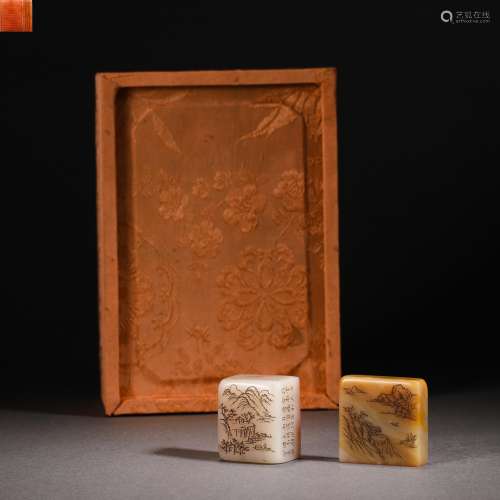 Qing Dynasty Shoushan Hibiscus Stone seal