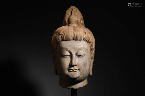 Northern Wei Dynasty Stone Buddha Head Statue