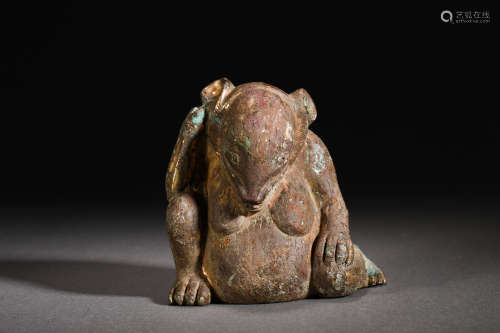 Han Dynasty Bronze Bear Ornament