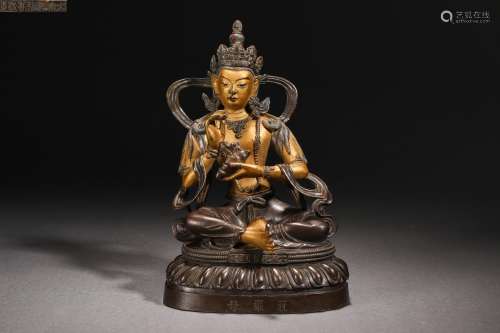 Qing Dynasty Bronze statue of a mother Buddha