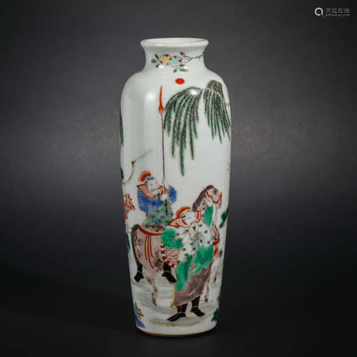 Ming Dynasty colorful figure bottle