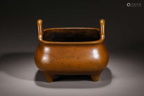 Ming Dynasty Bronze Square Furnace