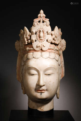 Han Dynasty Stone Buddha Head Statue