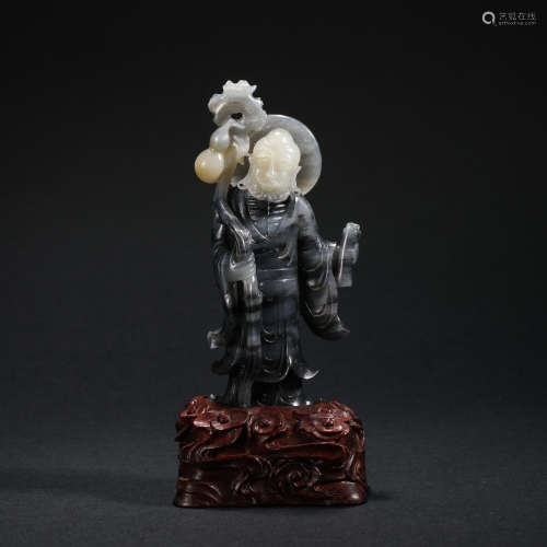 Qing Dynasty Hetian Jade Arhat Statue