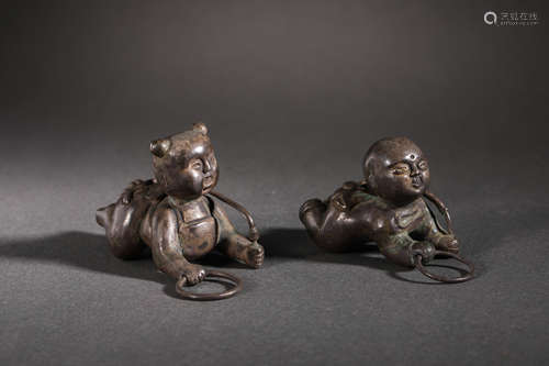 Qing dynasty silver virgin boys and girls