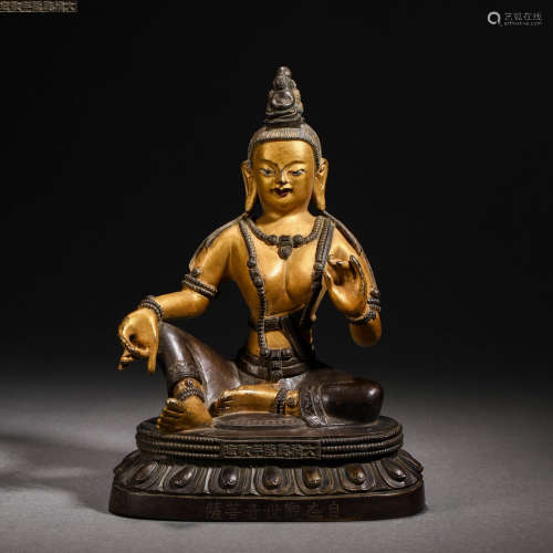 Qing Dynasty Bronze Statue of Avalokitesvara Freedom