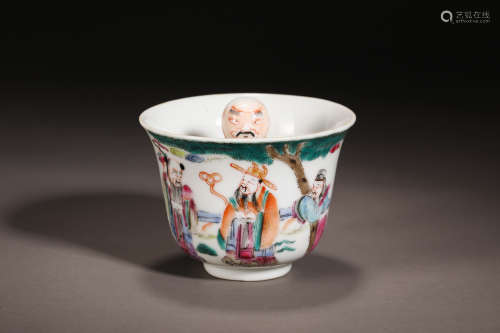 Qing Dynasty Famille Rose Eight Immortals Cup