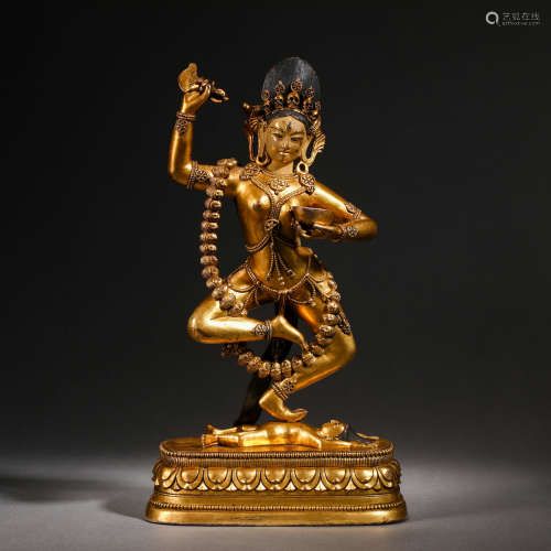 Qing Dynasty Gilt Bronze Statue of Vajrayana