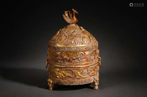Han Dynasty Golden Beast Pattern Furnace