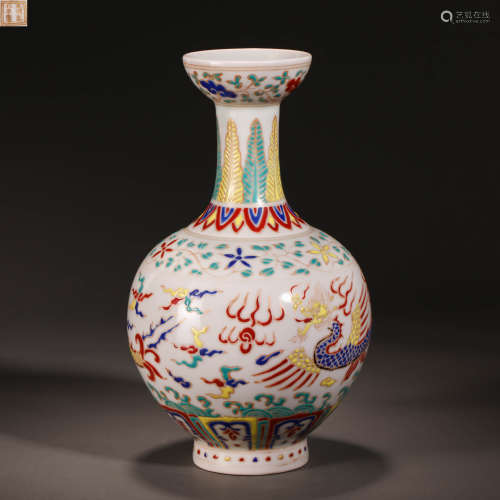 Ming Dynasty Colorful Dragon and Phoenix Bottle