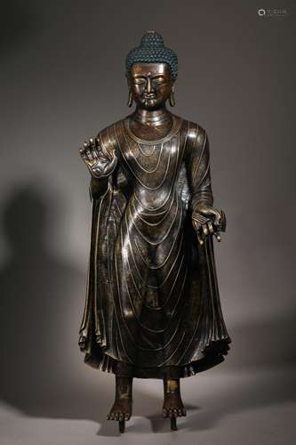 Qing Dynasty Bronze Statue of Sakyamuni Buddha