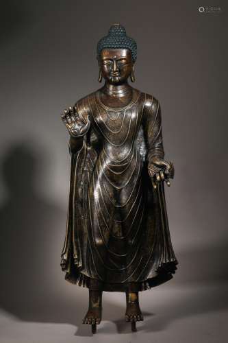 Qing Dynasty Bronze Statue of Sakyamuni Buddha