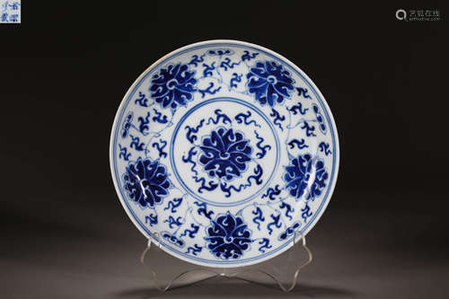 Qing Dynasty Blue and White Flower Plate