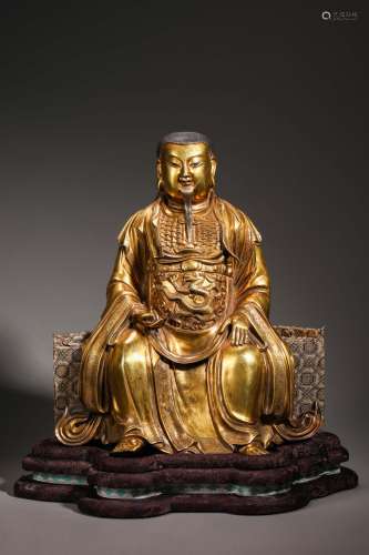 Ming Dynasty Gilt statue of Emperor Zhenwu
