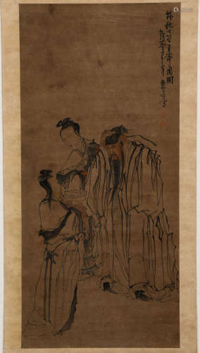 Chinese ink painting, Huang Shen
figure