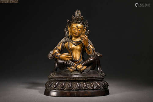 Qing Dynasty Bronze Statue of Mother Buddha with Miaoyin