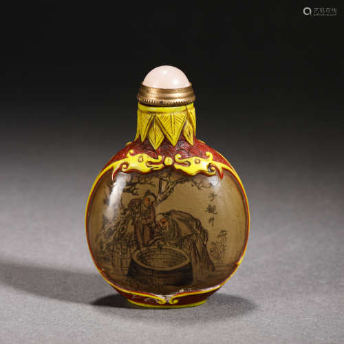 Qing Dynasty Colored Glass Snuff Bottle